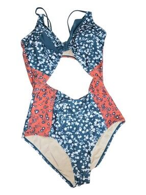 NWT Nani Floral Cutout One-Piece Swimsuit - Size L